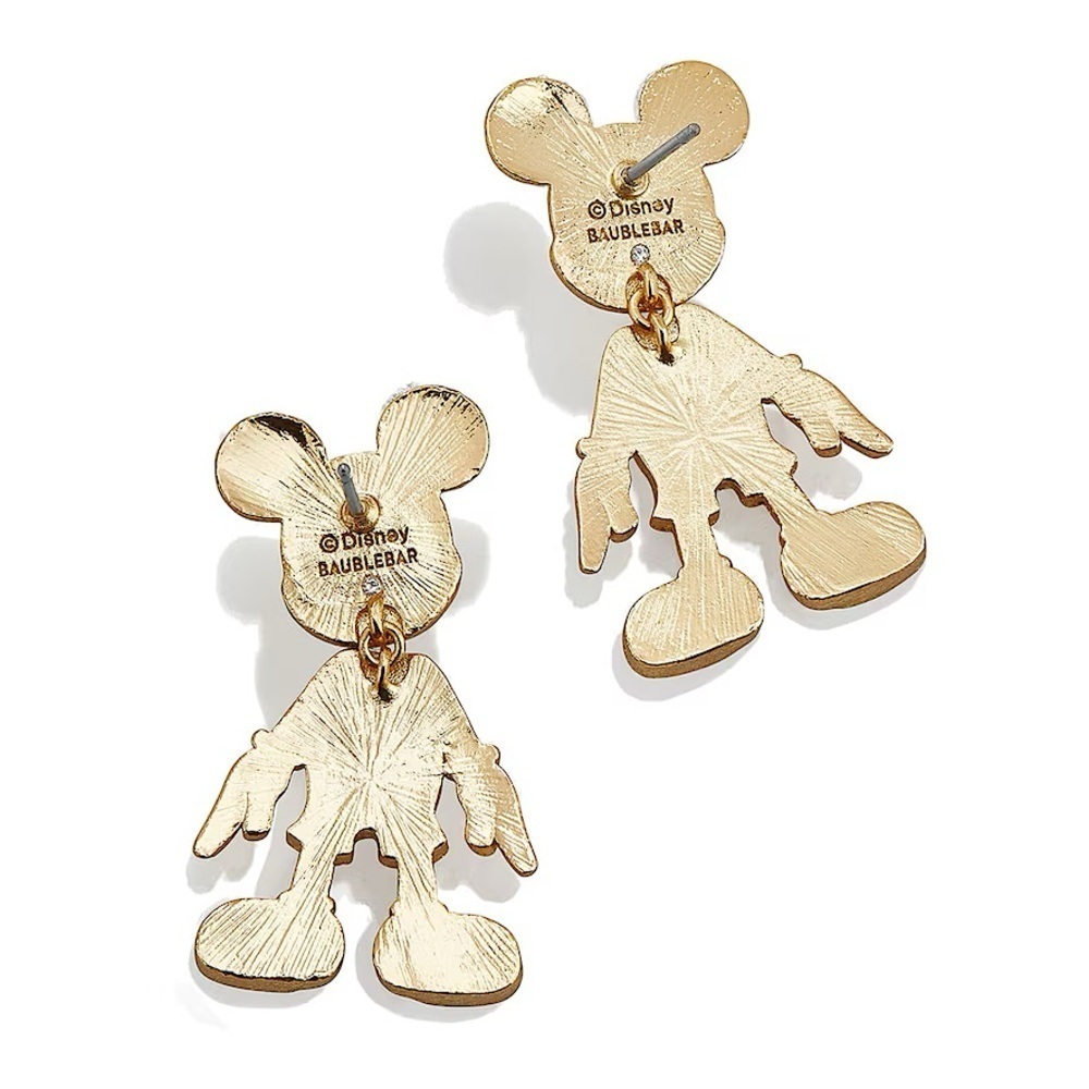 BaubleBar Mickey Mouse Gold Fleck 3D Earrings New - Picture 4 of 6